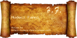 Hudecz Fanni névjegykártya